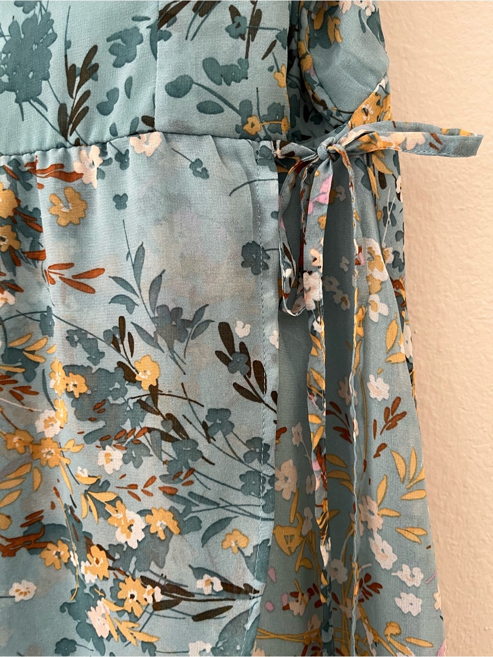 Lily Rose junior Aqua Floral High-Low Slip Dress size L - Picture 4 of 9